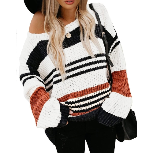 KIRUNDO Striped Color Block Sweater 