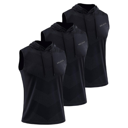 Sleeveless Running T shirts with Hoodie