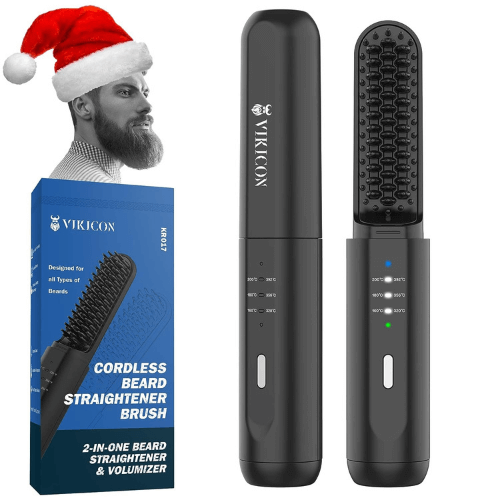 VIKICON Beard Straightening Heat Brush for Men