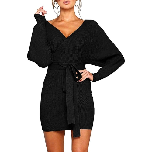Viottiset Women's Midi Knit Sweater Dress 