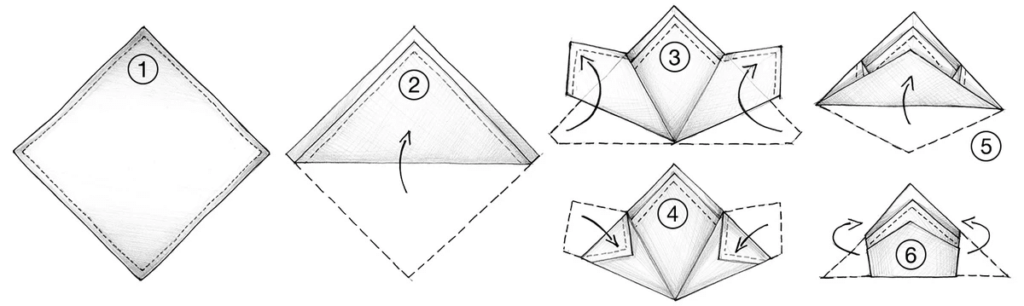 3 layers pocket square fold