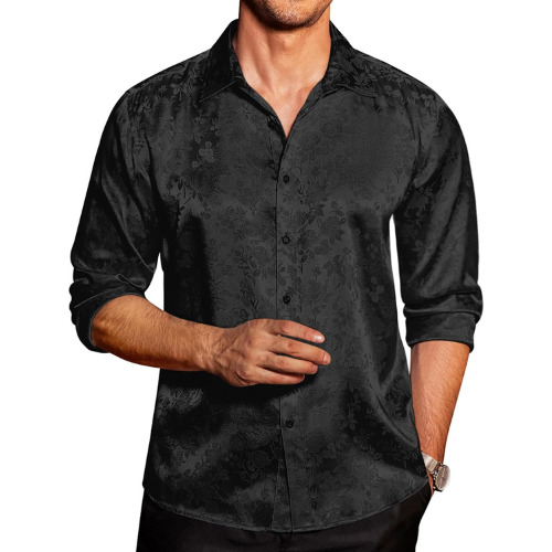 COOFANDY Men's Silk Satin Dress Shirt