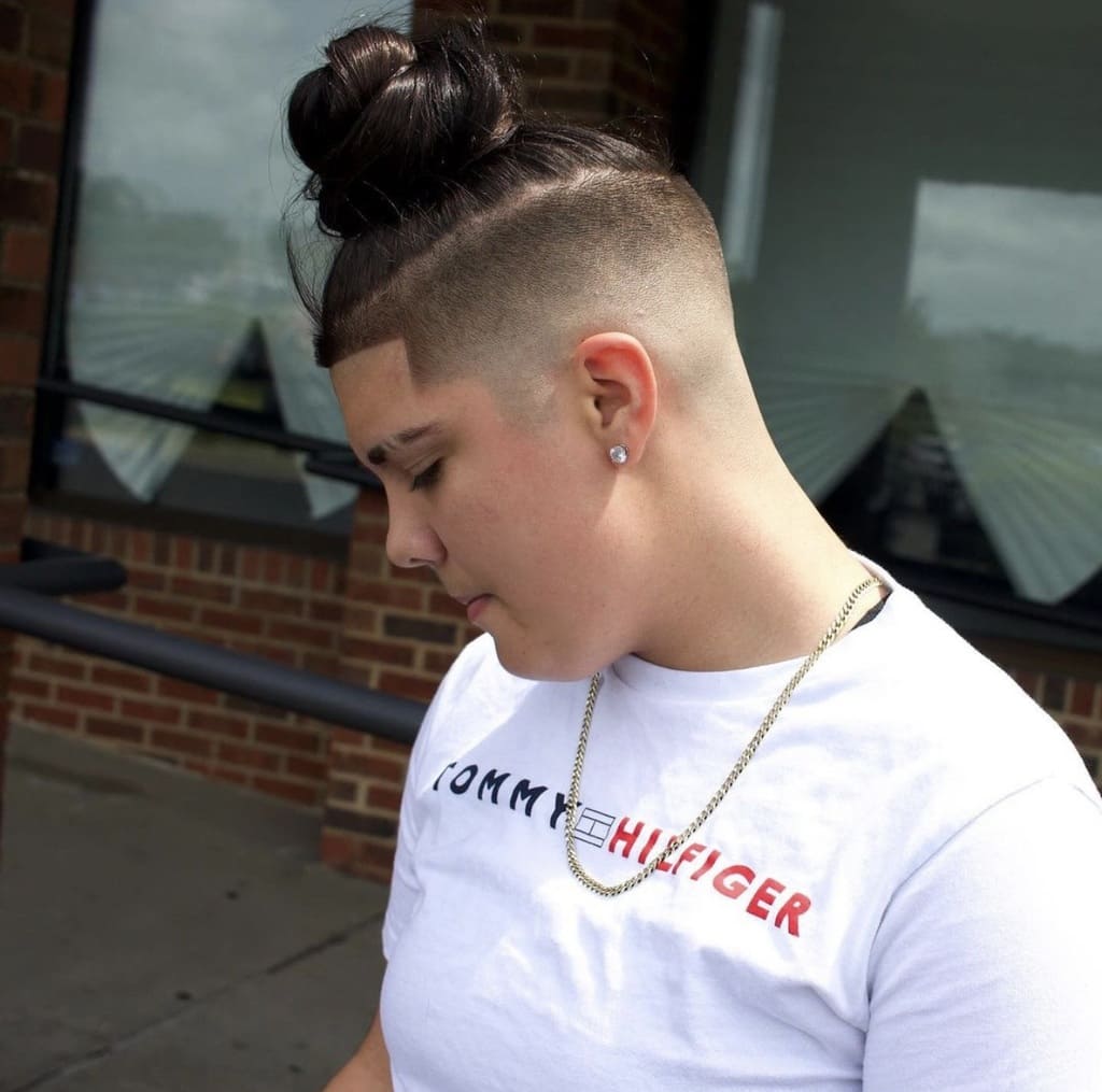 Mid Fade with Man Bun