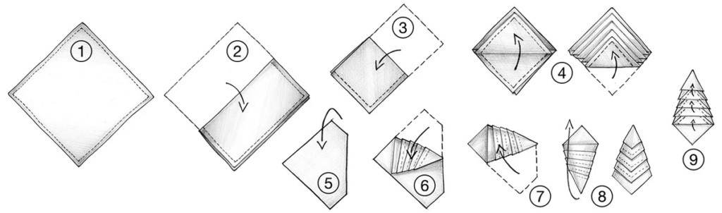 the christmas tree pocket square fold
