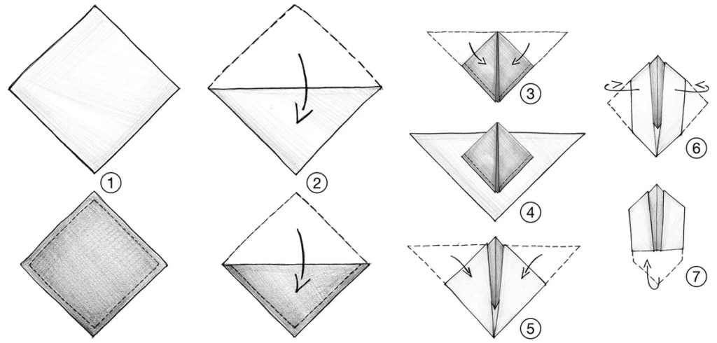 the double winged puff pocket square fold