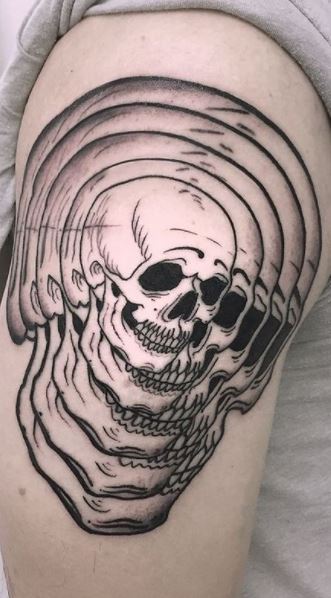skull arm tattoo men