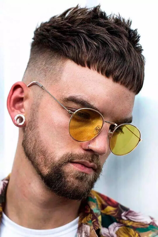Cropped Bang haircut