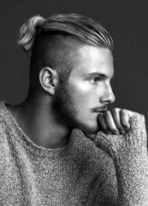 A stylish long slick back with undercut, demonstrating how length and sharp edges create a bold look