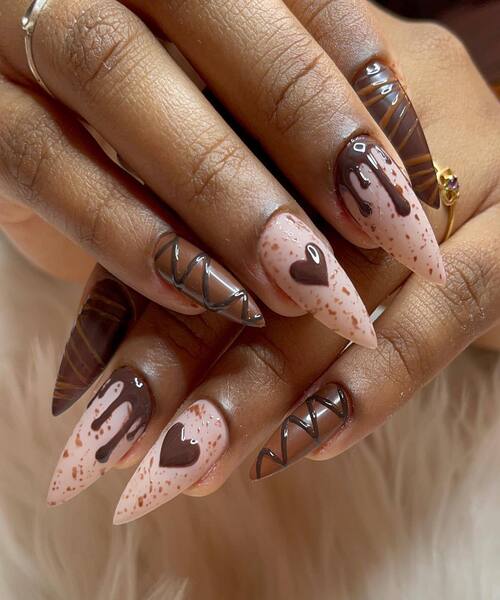 Chocolate Truffle Nails design for easter