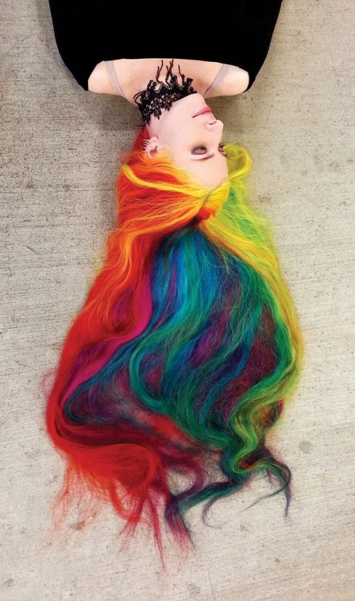 Colorful Rainbow Ombre hairstyle