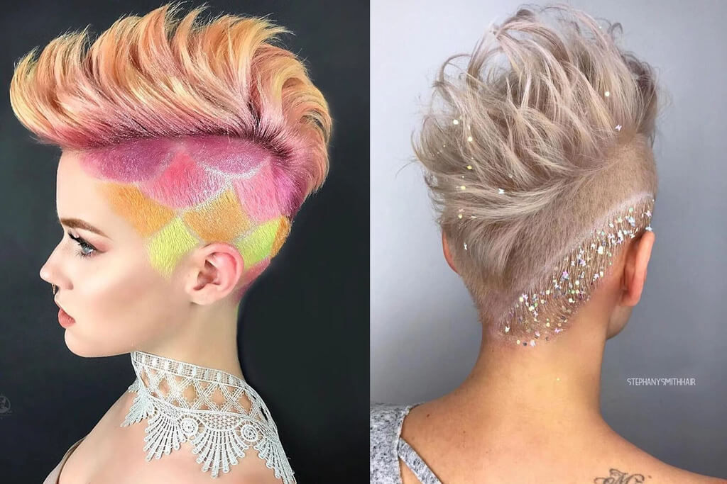 Colorful Undercut hairstyle