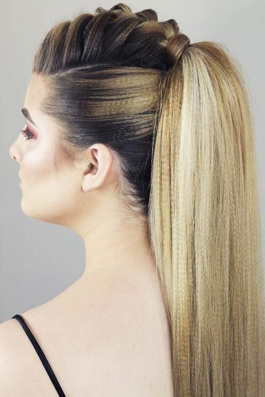 Mohawk inspired Ponytail hairstyle