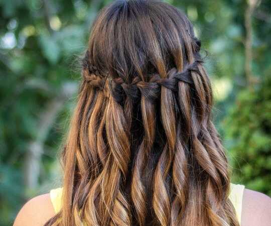 Romantic Waterfall Braid hairstyle