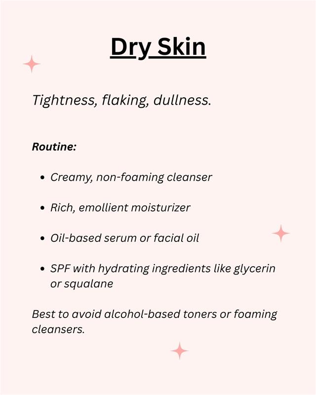 Dry skin type skincare routine