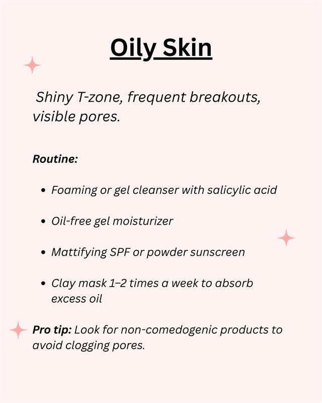 Oily skin type daily skincare routine